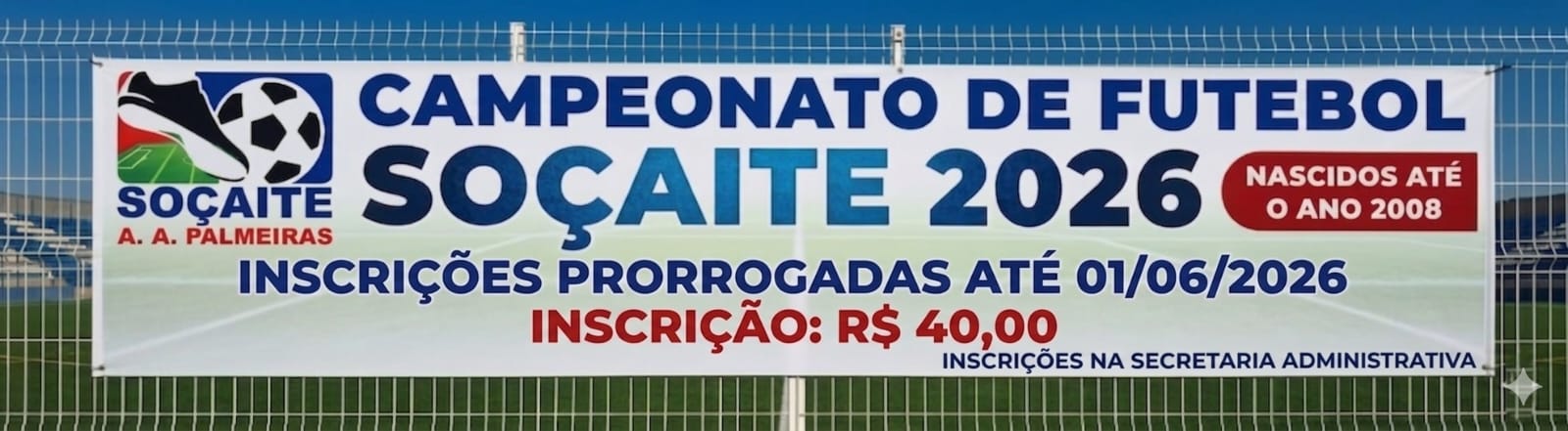 Inscrições PRORROGADAS - Soçaite 2026