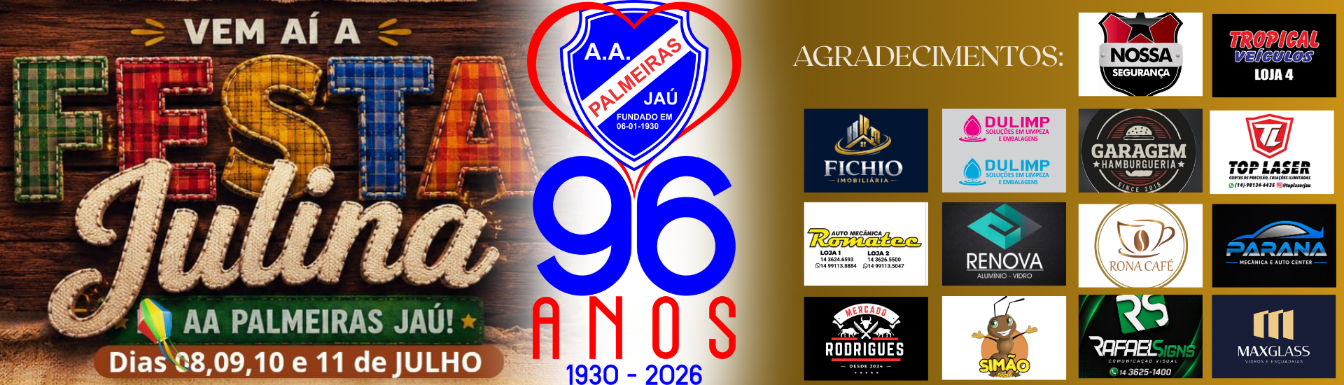 Banner Patrocinadores - Festa Julina